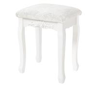 WOLTU Taburete de Maquillaje Tapizado, Blanco Crema