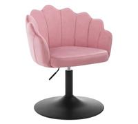 WOLTU Taburete de Tocador con Respaldo Pétalo en Terciopelo, Rosa