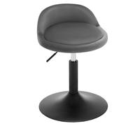 WOLTU Taburete Giratorio, Taburete Bajo con Respaldo, Altura Ajustable 42,5-58 cm, para Tocador, Comedor y Cocina, Base Metáica, Gris Oscuro + Negro, BH424dgr-1