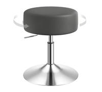 WOLTU Taburete Maquillaje Redondo Giratorio de Altura Ajustable 44-56 cm, PU para Tocador, Dormitorio, Oficina en Casa y Salón, Gris