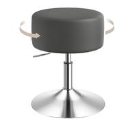 WOLTU Taburete Maquillaje Redondo Giratorio de Altura Ajustable 54-69 cm, PU para Tocador, Dormitorio, Oficina en Casa y Salón, Gris, BH14gr-1