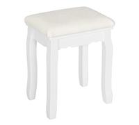 WOLTU Taburete para Tocador Blanco Tapizado | Silla para Dormitorio Estilo Barroco
