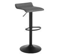 WOLTU Taburetes Altos de Cocina Giratorios, Asiento PVC, Negro+Gris | con Reposapiés, Altura Ajustable, para Comedor, Salón y Cafetería