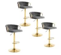 WOLTU Taburetes Altos de Cocina Set 4 Altura Ajustable, Gris Oscuro