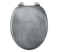 WOLTU Tapa Asiento Inodoro con Cierre Suave, Tapa WC para Inodoro de Forma O, Tapa Inodoro MDF de Montaje Inferior, con Bisagras Ajustables para Agujeros entre 13-17,5 cm