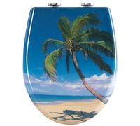 WOLTU Tapa de inodoro con dispositivo de descenso automático, asiento de inodoro ovalado, tapa de inodoro de cierre suave, liberación rápida para una fácil limpieza, tapa de inodoro con bisagras