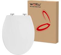 WOLTU Tapa de WC, Asiento de Inodoro, Tapa de Inodoro Forma de O, Bisagra de Cierre Suave, Montaje Rápido, Antibacteriano