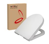 WOLTU Tapa de WC Asiento Inodoro Bisagra de Cierre Suave Instalar Rápida/Demontar Rápida, Plastico Antibacteriano Blanco Forma de D