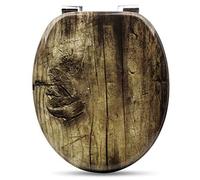 WOLTU Tapa de WC Inodoro Bisagra de Cierre Suave Instalar Rápida Elegancia Forma de O