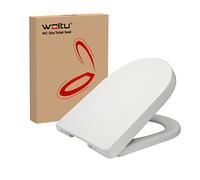 WOLTU Tapa de WC Tapa de Inodoro Asiento de Inodoro Bisagra de Cierre Suave Instalar Rápida Antibacteriano Forma de D