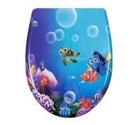 WOLTU Tapa WC con Cierre Lento y Liberación Rapida, de Forma O, Termoplástico, Montaje Superior o Inferior, con Bisagras Ajustables entre 10-18.5 cm, 2512