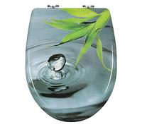WOLTU Tapa WC con Cierre Lento y Liberación Rapida, Tapa de Inodoro de Forma O, Tapa Inodoro Termoplástico, Montaje Superior o Inferior, con Bisagras Ajustables entre 10-18.5 cm, WS2918