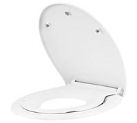 WOLTU Tapa WC Universal con Cierre Suave, Asiento Inodoro Familiar, Tapa Inodoro con Asiento Magnético para Niños, Instalación y Liberación Rápida, PP, Blanco