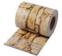 WOLTU Tiras de Pantalla de Privacidad de PVC de 450 g/m², Rollo de Valla Opaca contra el Viento y Sol 19cm x 70m, Valla de Protección para Jardín Balcón Terraza, 50 Tiras de Sujeción, Patrón de Piedra
