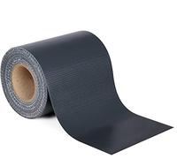 WOLTU Tiras de Pantalla de Privacidad de PVC de 450 g/m², Rollo de Valla Opaca contra el Viento y Sol 19cm x 70m, Valla de Protección para Jardín Balcón Terraza, 50 Tiras de Sujeción, en Antracita