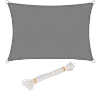 WOLTU Toldo Vela de Sombra Rectangular 2.5x4 m HDPE Transpirable Prevención Rayos UV Solar protección 85% Resistente y para Jardín, Patio, Exteriores Arena, Gris