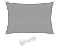 WOLTU Toldo Vela de Sombra Rectangular 4x5 m HDPE Transpirable Prevención Rayos UV Solar protección 85% Resistente y para Jardín, Patio, Exteriores Arena, Gris Claro