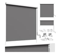 WOLTU Toldo Vertical Exterior con Manivela Manual, 140x240 cm Gris Oscuro | Estor Persiana Enrollable Retráctil, Estor para Balcón Terraza Jardín, Pantalla de Privacidad Toldo, Protección Solar UV