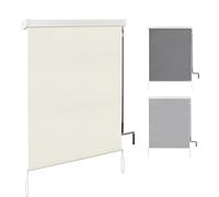 WOLTU Toldo Vertical Exterior, Estor Persiana Enrollable Retráctil con Manivela Manual, Estor para Balcón Terraza Jardín, Pantalla de Privacidad Toldo, Protección Solar UV 100x140 cm Beige