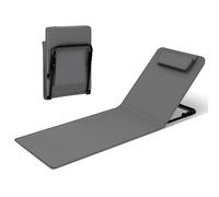 WOLTU Tumbona Playa Plegable, Tumbona con Respaldo Inclinable en 3 Niveles, con Reposacabezas y Bolsa de Almacenamiento, 48x132x54 cm, Gris Oscuro
