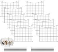 WOLTU Vallas Decorativas para Jardín, Set de 10 Vallas de Jardín, Delimitador de Bordes, Vallas Metalicas con Piquetas, Bordes de Césped, Barrera para Animales, 64x70 cm, Negro
