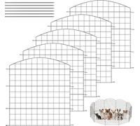 WOLTU Vallas Decorativas para Jardín, Set de 5 Vallas de Jardín, Delimitador de Bordes, Vallas Metalicas con Piquetas, Bordes de Césped, Barrera para Animales, 78x70 cm, Negro
