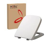 WOLTU WS2615-Asiento para Inodoro con Descenso automático, fijación rápida y duroplast, Cierre Suave, Revestimiento Duroplástico, Blanco, 45,5 x 36,7 x 5,4 cm