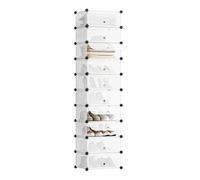 WOLTU Zapatero Modular Estantería por Módulos DIY, Zapatero con 10 Estantes Almacenamiento para Habitación Salón Baño 47x35x170cm Blanco