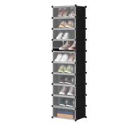 WOLTU Zapatero Modular Estantería por Módulos DIY, Zapatero con 10 estantes Almacenamiento para Habitación Salón Baño 47x35x170cm Negro