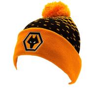 Wolverhampton Wanderers Wolves FC - Gorro de punto con puño de esquí, color negro, Negro, Talla única