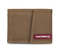 WOLVERINE Cartera plegable de lona y cuero para hombre, Guardian Hook & Loop - Castaño, talla única