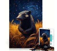 Wolverine en un Campo Dorado bajo un Cielo Estrellado Rompecabezas de 1000 Piezas para Adultos Juego Que estimula la Mente Superficie Lisa y sin Rebabas Un pasatiempo Fascinante para los Momentos