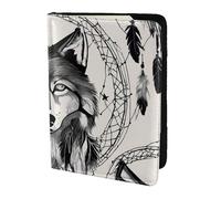 Wolves And Dream Catchers01 - Cartera de documentos de viaje ligera y elegante para hombre y mujer (14 cm), Negro, Talla única