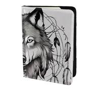 Wolves And Dream Catchers02 - Cartera de documentos de viaje ligera y elegante para hombre y mujer (14 cm), Negro, Talla única
