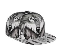 Wolves and Dream Catchers02 - Gorra de béisbol con estampado cómodo, malla transpirable, deportes, golf, al aire libre, moda, color negro