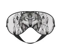 Wolves and Dream Catchers02 - Máscara de sueño para los ojos que bloquea perfectamente la luz para hombres y mujeres, suave y cómoda para viajar
