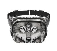 Wolves and Dream Catchers02 - Riñonera estampada para mujeres y hombres, con correa ajustable para viajes, senderismo, ciclismo