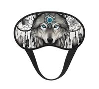 Wolves and Dream Catchers03 - Máscara de ojos estampada para dormir, suave, cómoda, sombra de ojos, opaca, para viajes, camping