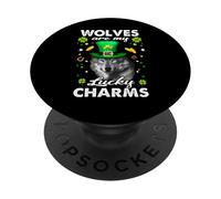 Wolves Are My Lucky Charms St Patricks Day Irish Wolf PopSockets PopGrip Adhesivo