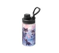 Wolves Family Print - Botella de agua de acero inoxidable de doble pared aislada de 355 ml para bebidas frías y calientes