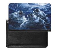 Wolves Howl at The Moon - Funda tipo cartera de viaje con ranura para tarjetas para mujeres y hombres