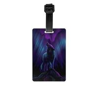 Wolves Howl in The Northern Lights - Etiquetas, etiquetas y perchas para equipaje estampadas diseñadas específicamente para maletas y mochilas.