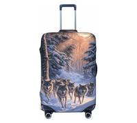 Wolves in A Snowy Forest - Fundas elásticas para equipaje de viaje, a prueba de polvo, resistente a los arañazos, protector de maleta de 22 a 24 pulgadas