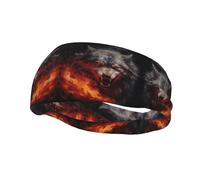 Wolves in The Flame Roar - Banda elástica para el sudor deportiva apta para actividades al aire libre