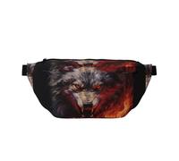 Wolves in The Flame Roar - Riñonera para hombres y mujeres, resistente al agua con correa ajustable (80-150 cm), riñonera cruzada de gran capacidad