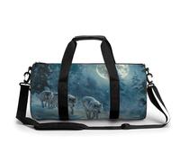 Wolves in The Moonlight - Divertida bolsa de gimnasio grande novedosa, ligera, deportiva, bolsa de viaje, bolsa de equipaje de mano, 44 x 22 x 22 cm