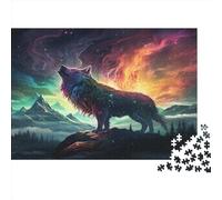 Wolves in The Moonlight Puzzle para Adultos 1000 Piezas Animal Patterns Puzzles para Niños Y Niños, Divertido Juego tivo para La Noche De Juegos En Familia.1000pcs (75x50cm)