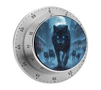 Wolves London Street - Temporizador de cocina de 60 minutos, herramienta mecánica visual de gestión del tiempo para cocinar