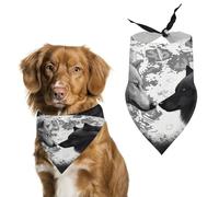 Wolves Love Under The Moon - Bandana para perros con diseño de animales salvajes, bufanda triangular suave personalizada para mascotas, lavable y ajustable, bufanda ligera para mascotas pequeñas