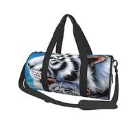 Wolves Love Under The Moon Wild Animal - Bolsa de viaje redonda para gimnasio, bolsa de deporte, bolsa de fitness, ideal para equipo de camping, viajes, almacenamiento y más, tigre blanco, talla